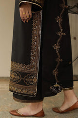 BLACK ELEGANCE - 3PC LAWN SEQUENCE EMBROIDERED LA-104