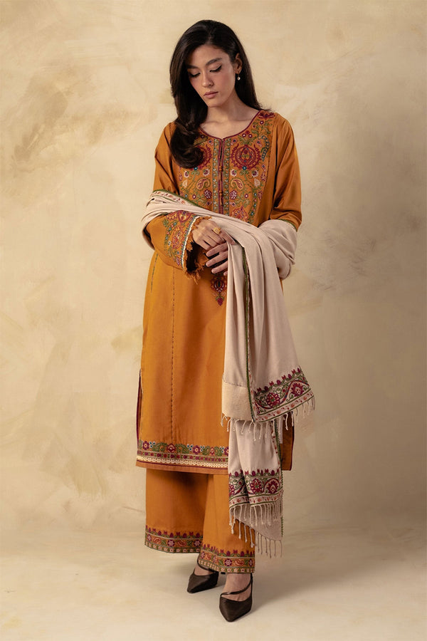 ZARA SHAHJAHAN - 3PC DHANAK EMBROIDERED LA-78M