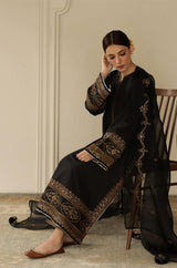 BLACK ELEGANCE - 3PC LAWN SEQUENCE EMBROIDERED LA-104