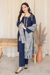 AISLING - 3PC DHANAK EMBROIDERED LA-101