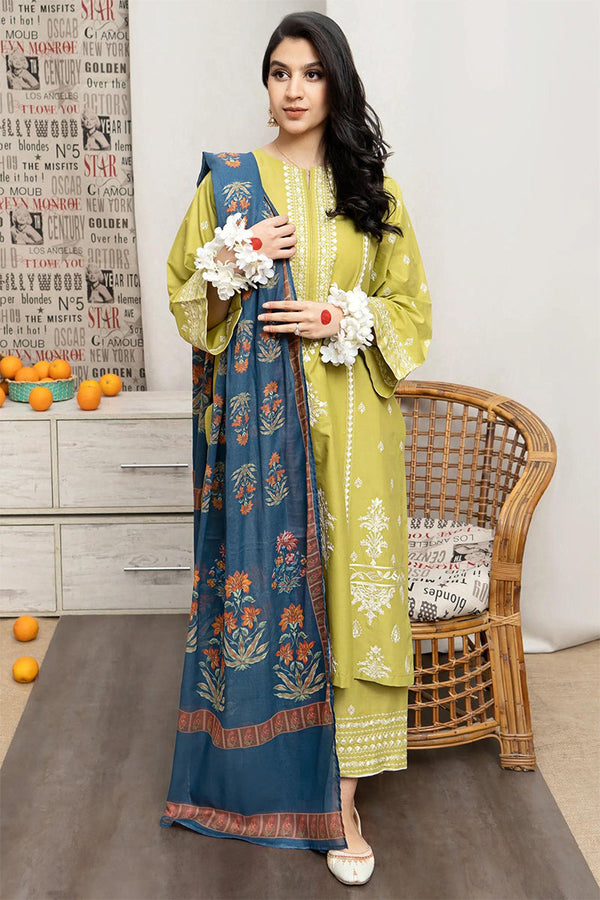 URGE - 3PC LAWN EMBROIDERED LA-110