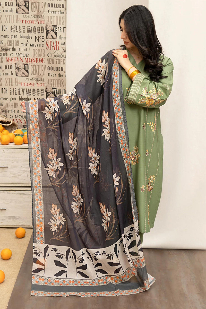 URGE - 3PC LAWN EMBROIDERED LA-84