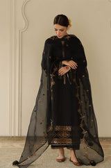 BLACK ELEGANCE - 3PC LAWN SEQUENCE EMBROIDERED LA-104