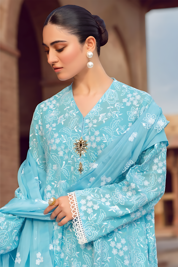 Maria B - 3PC DHANAK Embroidered LA-55