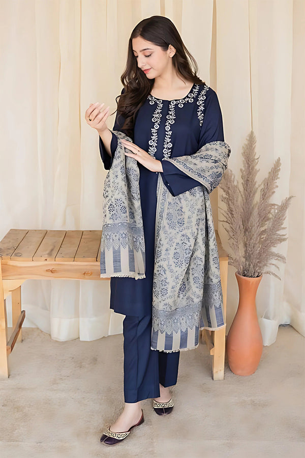 AISLING - 3PC DHANAK EMBROIDERED LA-101