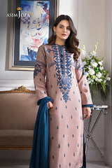 ASIM JOFA - 3PC DHANK EMBROIDERED LA-12