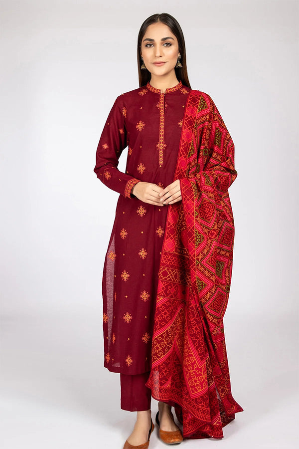 KAYSERIA - 3PC DHANAK EMBROIDERED LA-68