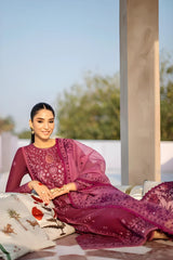 CROSS STITCH - 3PC DHANAK EMBROIDERED LA-54