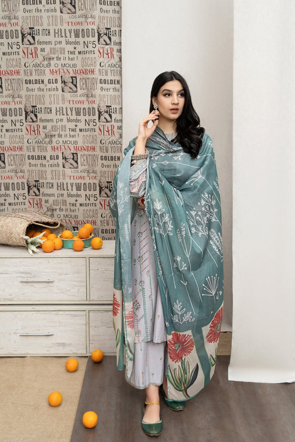 URGE - 3PC LAWN EMBROIDERED LA-126