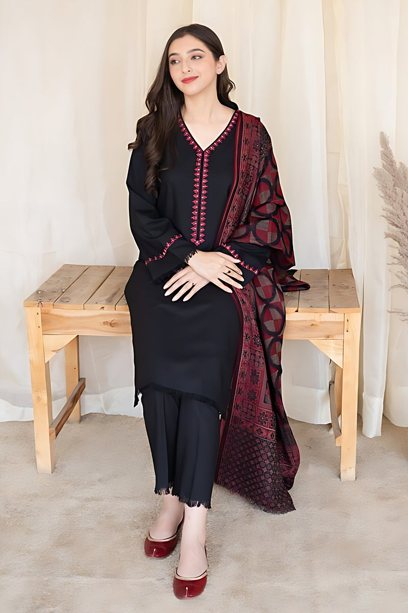 AISLING - 3PC DHANAK EMBROIDERED LA-145