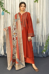 URGE - 3PC LAWN EMBROIDERED LA-118