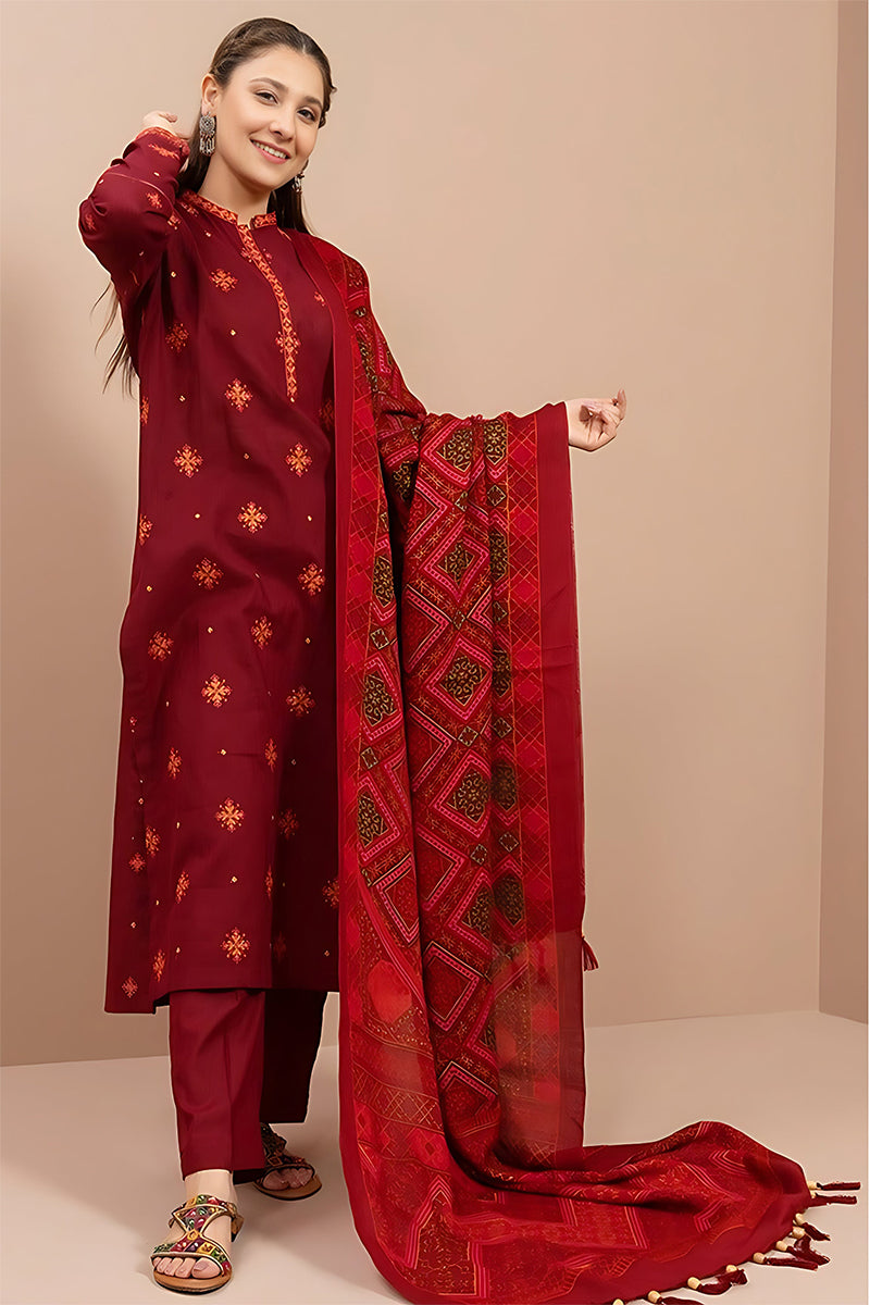 KAYSERIA - 3PC DHANAK EMBROIDERED LA-68